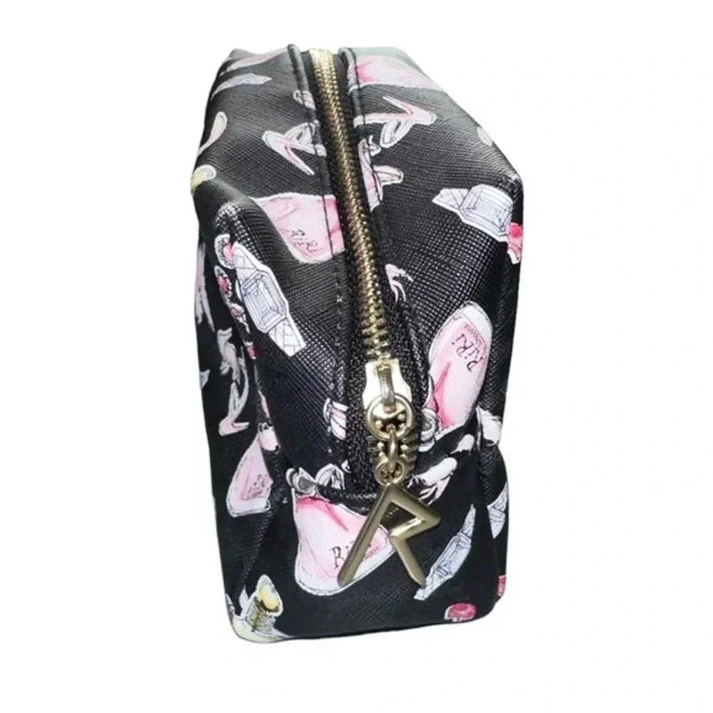 RIRI by Rhiannon‎ black pink gold graphic makeup bag